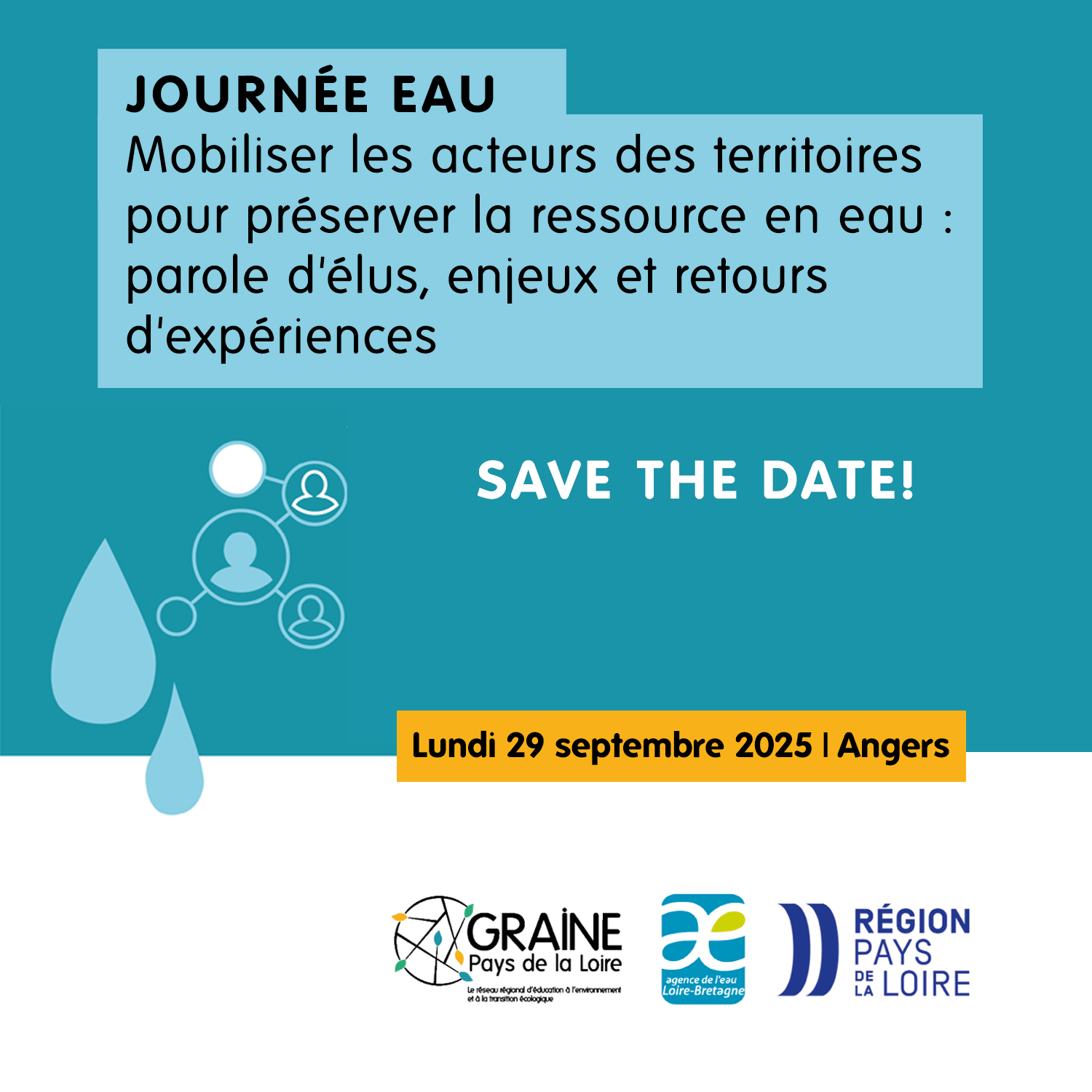 Journée « L’eau un enjeu de mobilisation des acteurs des territoires » 29 septembre - Angers